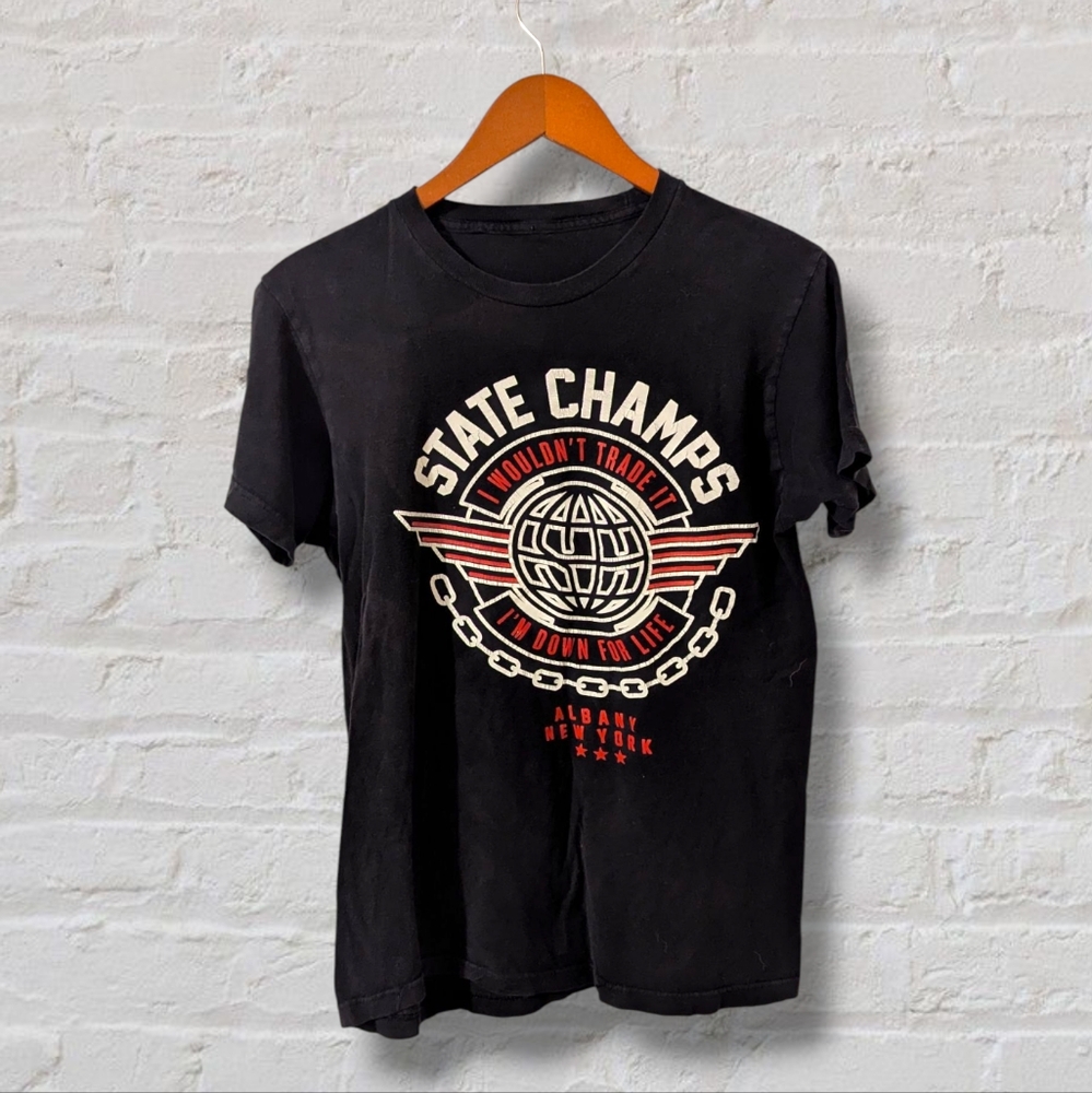 STATE CHAMPS | Graphic Band Tshirt / short sleeve BLACK Size Small